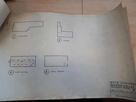 Plan of layout in smaller buildings at St Kilda Road site