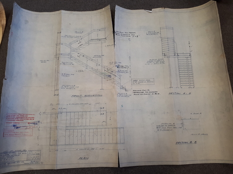 Plan showing elevation and design of outside stairwell