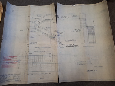 Plan showing elevation and design of outside stairwell