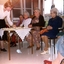 Residents enjoy morning tea at the unofficial ceremony