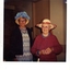 Mrs Muir (blue flowers) and Miss Stoke (red trimmed sun hat)