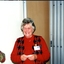 Edna Allen smiling at camera at her presentation