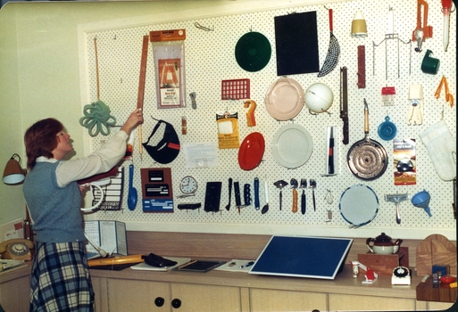 Jill Bothe at open day exhibition board