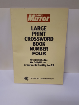 Paper book with large print writing