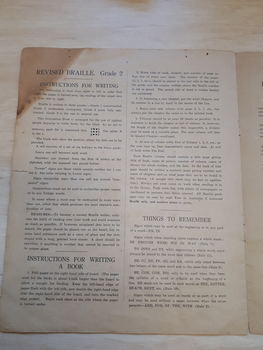 Paper instruction book for Braille transcription