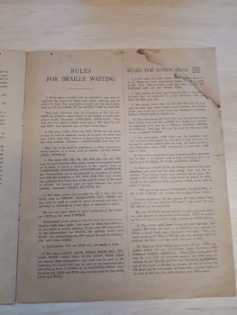 Paper instruction book for Braille transcription