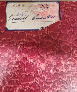 Front cover of the AAB Monthly committee meeting minutes