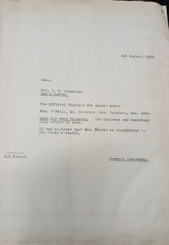 Letter to Mrs L G Stumbles regarding Committee decisions