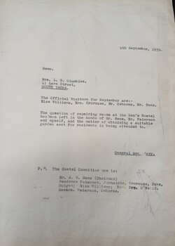 Letter to Mrs L G Stumbles regarding Committee decisions
