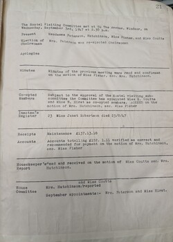 Minutes from the September 3, 1947 meeting