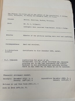 Minutes from the February 5, 1932 meeting