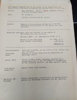 Minutes from the January 9, 1936 meeting