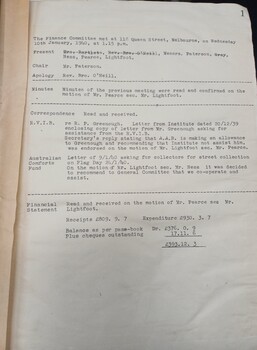 Minutes from the January 10, 1940 meeting