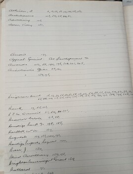Index on notated alphabetical pages