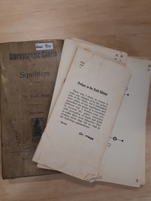 Damaged box containing cards with diagrams and instructions