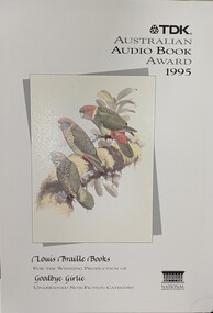 White background with black writing and illustration of three parrots
