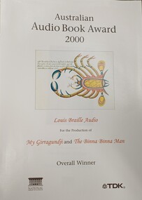White paper with red and black writing and illustration of crab