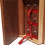 Inside of wooden cassette box
