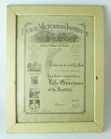 Text, Life Governor certificate, January 1952