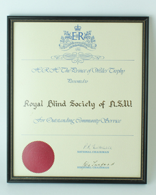 Blue writing on cream certificate with red wax seal