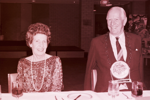 John Wicking, with his Rara Avis medal, with Janet Wicking