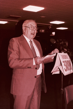 John Wilson speaking at John Wicking's farewell