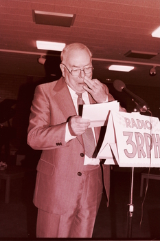 John Wilson speaking at John Wicking's farewell