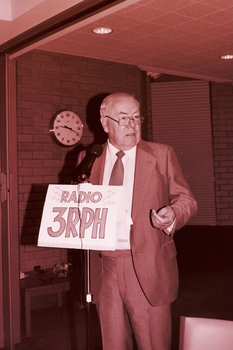 John Wilson speaking at John Wicking's farewell