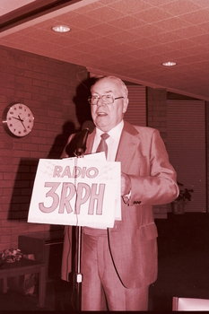 John Wilson speaking at John Wicking's farewell