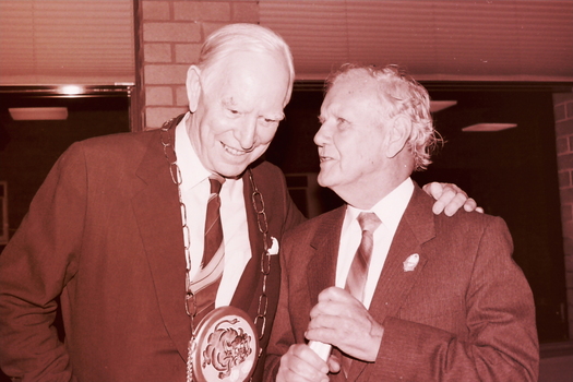 John Wicking and Arthur Wilkins at the farewell