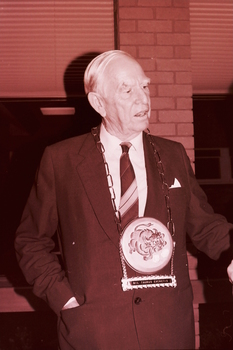 John Wicking proudly wearing his Rara Avis medal