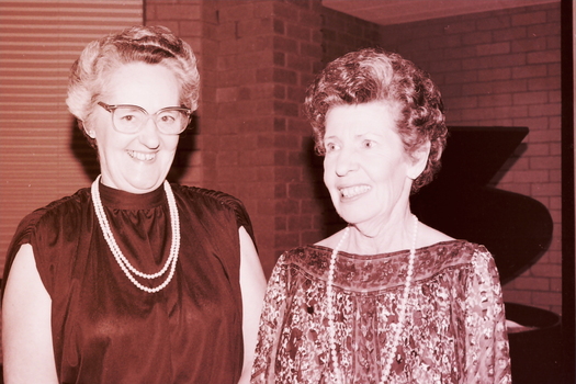 Eunice Wilson and Janet Wicking at the farewell