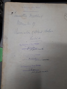 Front page with handwritten and stamps