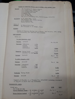 Minutes of Committee meeting held January 20th, 1958