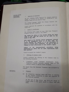 Minutes of Council meeting held June 26th, 1989