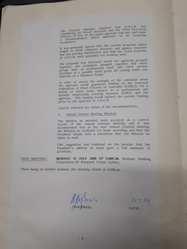 Minutes of Council meeting held June 26th, 1989