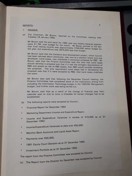 Minutes of Council meeting held January 25th, 1993
