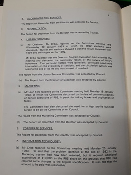 Minutes of Council meeting held January 25th, 1993