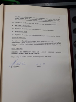 Minutes of Council meeting held January 25th, 1993