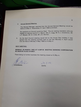Minutes of Council meeting held February 22nd, 1993