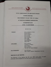 Minutes from Council meeting July 28th, 1997