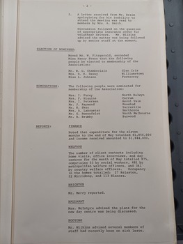 Meeting minutes from 20 June 1975