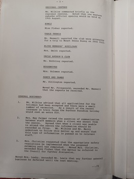 Meeting minutes from 20 June 1975