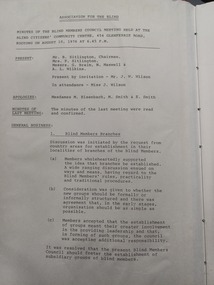 Meeting minutes from 10 August 1976