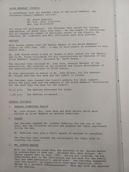 Meeting minutes from 21 August 1981