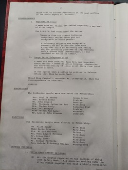 Meeting minutes from 5 November 1982