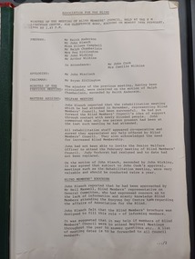 Meeting minutes from 24 February 1986