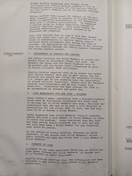 Meeting minutes from 24 February 1986