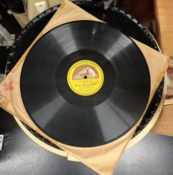 Record with paper label in centre