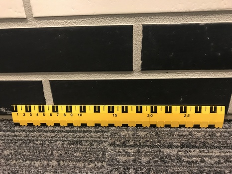 Yellow and black ruler with raised lines
